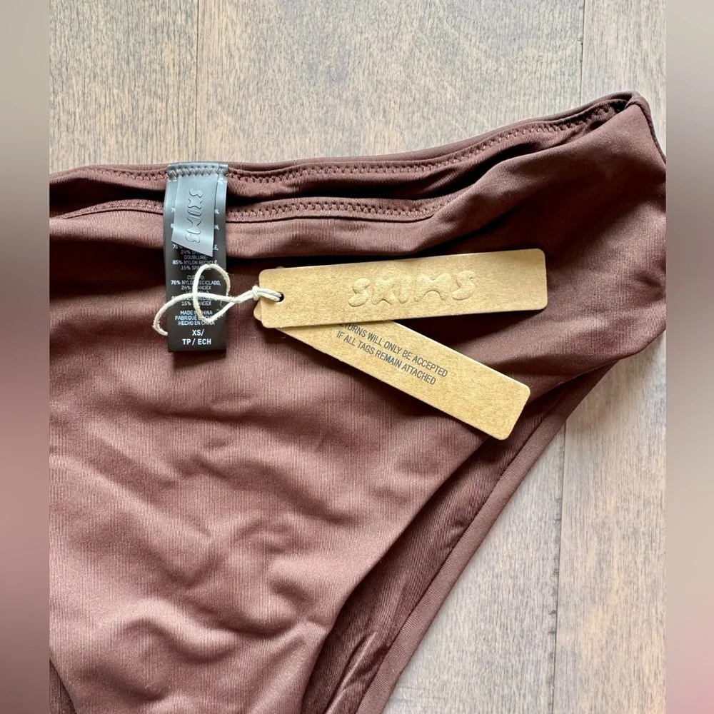 NWT SKIMS Swim Mid Waist Bottoms-Cocoa